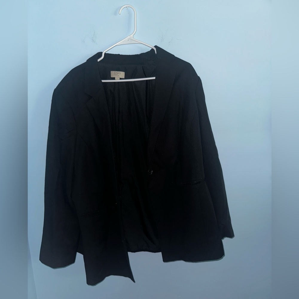 Loft Plus One Button Closure Jacket Black Size 20 - image 2